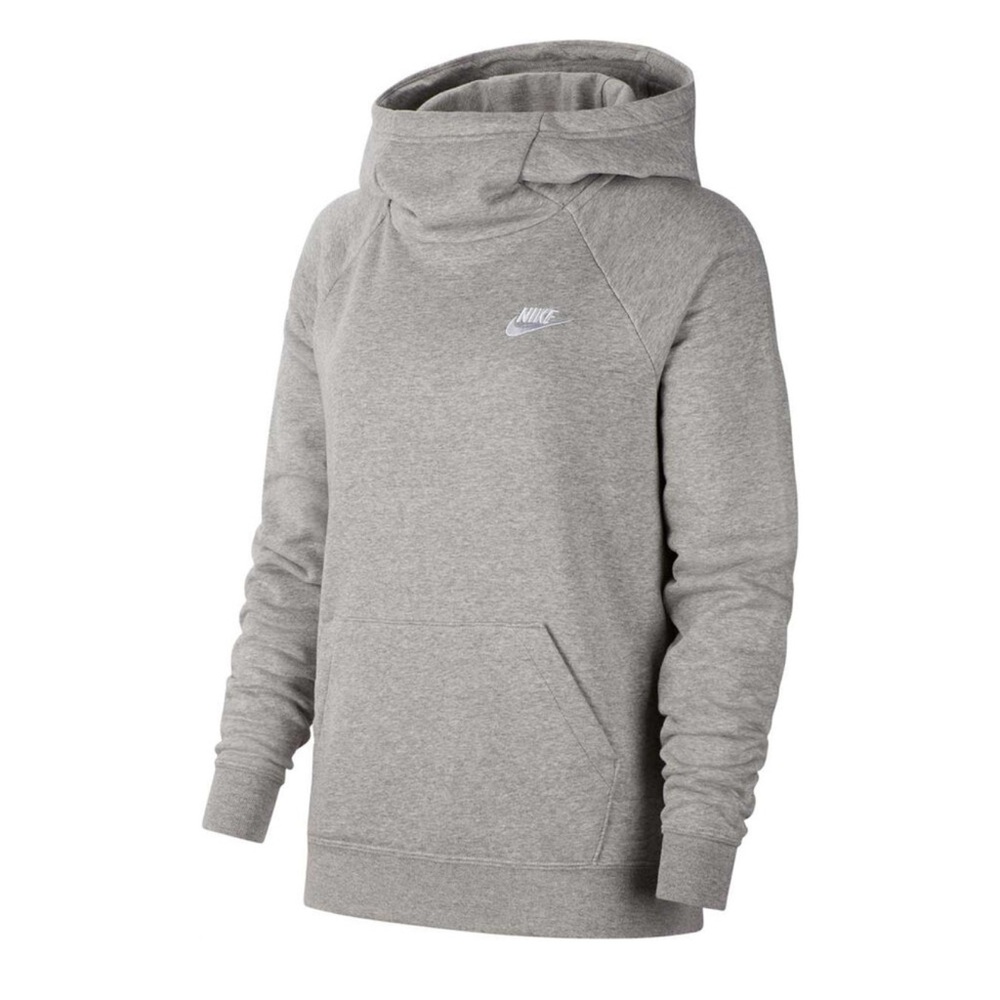 Womens Nike Grey Funnel Neck Fleece Hoodie size Large